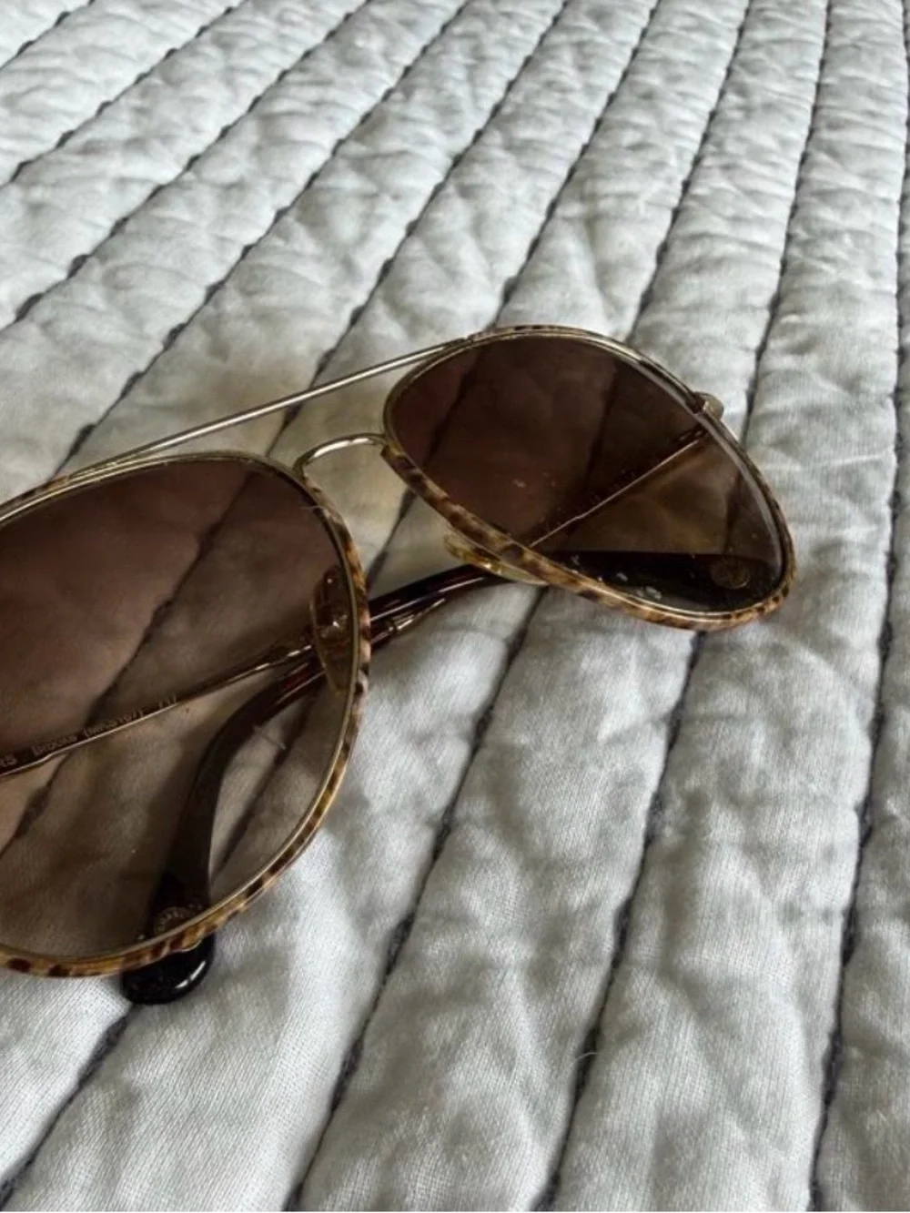 Micheal Kors Classic Aviator Sunglasses in Brown Tortoiselike Frame